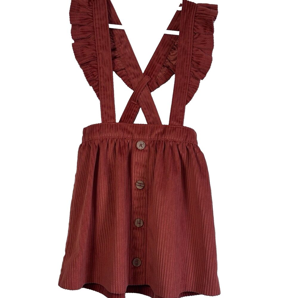 Wonder Nation Ruffe Overall Dress Girls 3T Orange